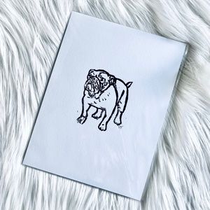 Bulldog Hand Printed Art